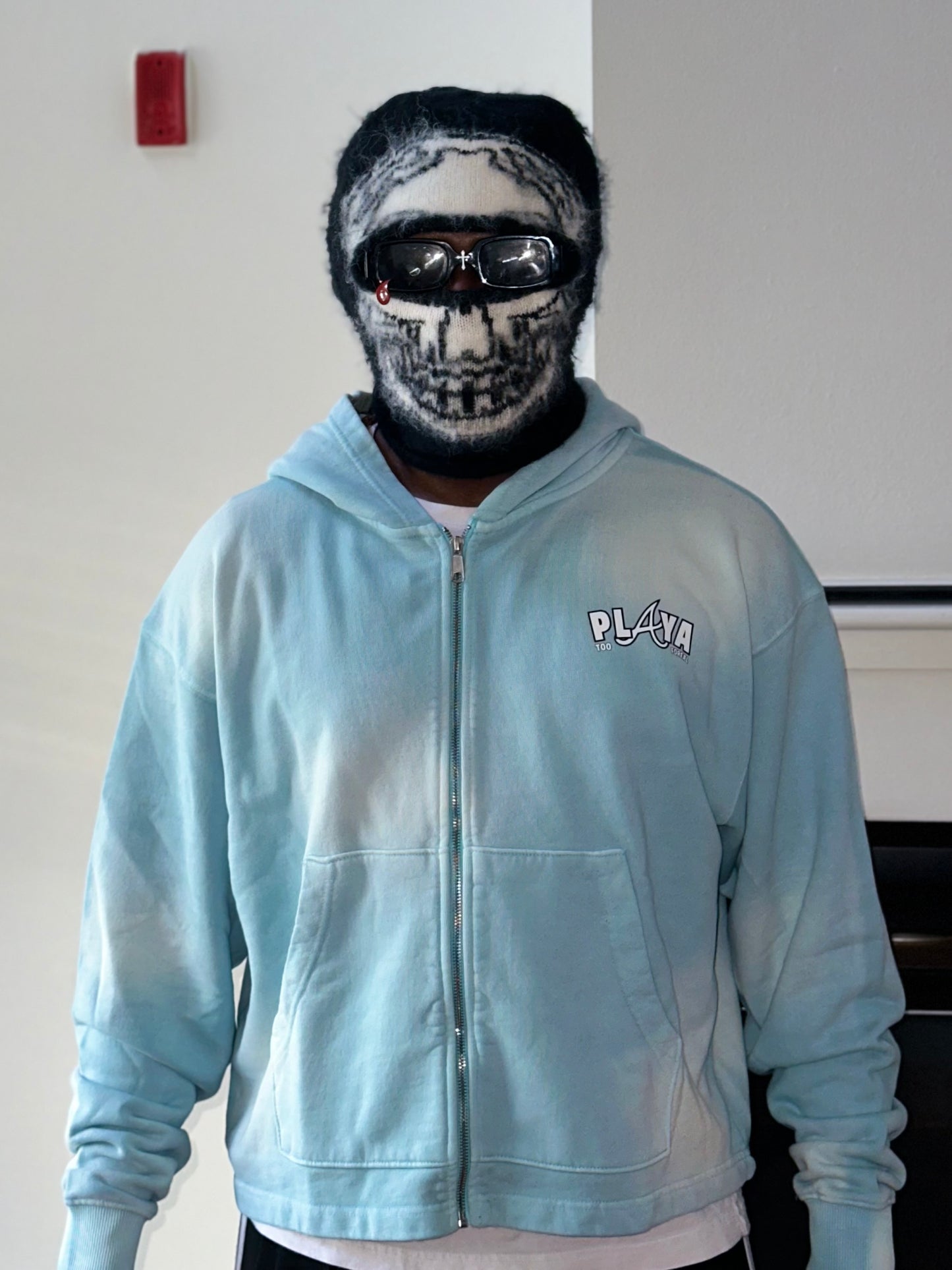 Sky blue playa zip up hoodie