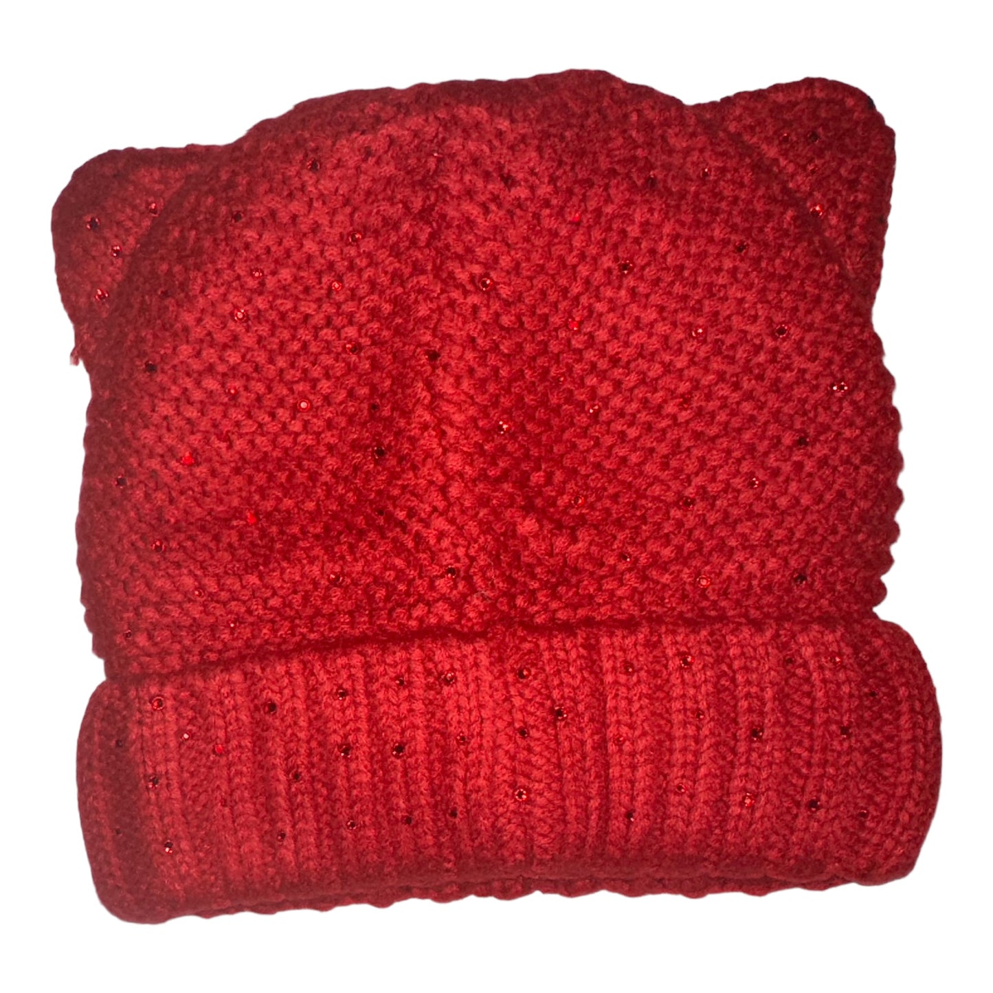 Rhinestone playa cat eared beanie